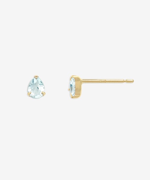 ESTELLE(エステール)の「K10 イエローゴールド アクアマリン しずく ピアス ESTELLE/エステール WEB限定(ピアス(両耳用)・レディース・イエローゴールド・-)」の2枚目の写真