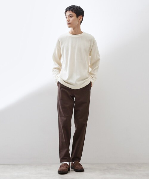 THE SHOP TK （ザ ショップ ティーケー ）の「【心地良い、滑らかさ】レイヤード風ケーブル ニットソー 【洗濯機OK】（Tシャツ/カットソー・メンズ・ピンク系その他/オフホワイト/ネイビー/グレー/ダークブラウン/ベージュ/ブルー系その他/グリーン系・04/02/03）」の15枚目の写真