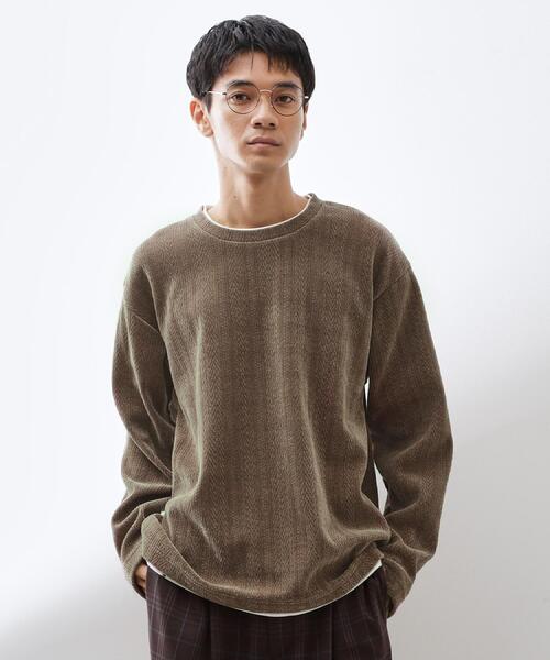 THE SHOP TK （ザ ショップ ティーケー ）の「【心地良い、滑らかさ】レイヤード風ケーブル ニットソー 【洗濯機OK】（Tシャツ/カットソー・メンズ・ピンク系その他/オフホワイト/ネイビー/グレー/ダークブラウン/ベージュ/ブルー系その他/グリーン系・04/02/03）」の21枚目の写真