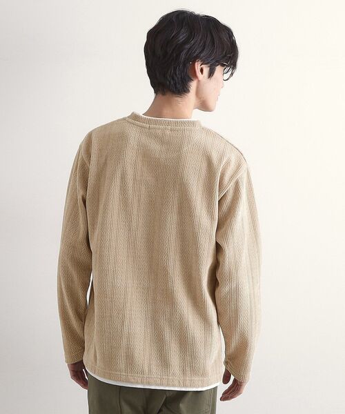 THE SHOP TK （ザ ショップ ティーケー ）の「【心地良い、滑らかさ】レイヤード風ケーブル ニットソー 【洗濯機OK】（Tシャツ/カットソー・メンズ・ピンク系その他/オフホワイト/ネイビー/グレー/ダークブラウン/ベージュ/ブルー系その他/グリーン系・04/02/03）」の19枚目の写真