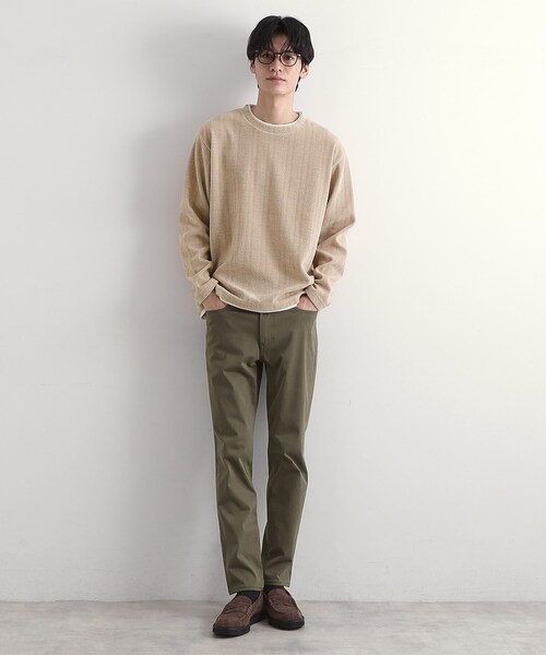 THE SHOP TK （ザ ショップ ティーケー ）の「【心地良い、滑らかさ】レイヤード風ケーブル ニットソー 【洗濯機OK】（Tシャツ/カットソー・メンズ・ピンク系その他/オフホワイト/ネイビー/グレー/ダークブラウン/ベージュ/ブルー系その他/グリーン系・04/02/03）」の20枚目の写真