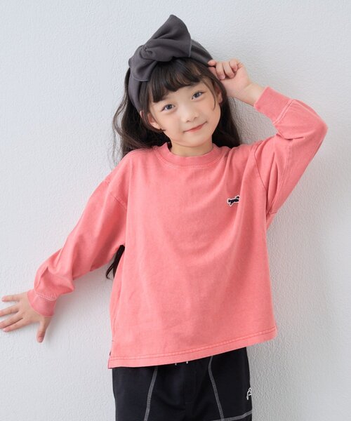 PENNEYS(ぺニーズ)の「【KIDS】【FOX×TYPY】ピグメント加工ワンポイントロンTEE(Tシャツ/カットソー・キッズ・ブルー/グリーン/レッド/チャコールグレー/ベージュ・110/130/150)」の5枚目の写真