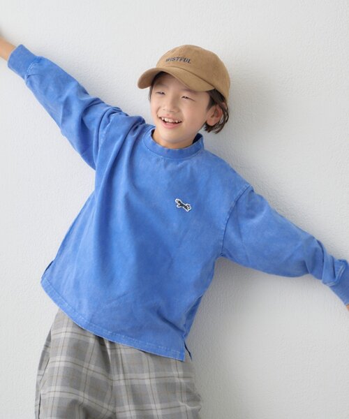 PENNEYS(ぺニーズ)の「【KIDS】【FOX×TYPY】ピグメント加工ワンポイントロンTEE(Tシャツ/カットソー・キッズ・ブルー/グリーン/レッド/チャコールグレー/ベージュ・110/130/150)」の4枚目の写真