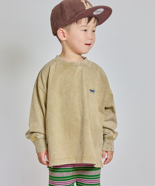 PENNEYS(ぺニーズ)の「【KIDS】【FOX×TYPY】ピグメント加工ワンポイントロンTEE(Tシャツ/カットソー・キッズ・ブルー/グリーン/レッド/チャコールグレー/ベージュ・110/130/150)」の10枚目の写真