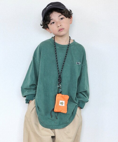 PENNEYS(ぺニーズ)の「【KIDS】【FOX×TYPY】ピグメント加工ワンポイントロンTEE(Tシャツ/カットソー・キッズ・ブルー/グリーン/レッド/チャコールグレー/ベージュ・110/130/150)」の12枚目の写真