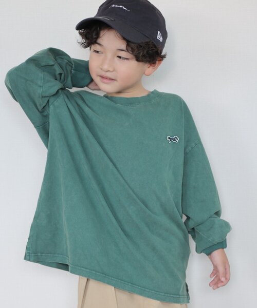 PENNEYS(ぺニーズ)の「【KIDS】【FOX×TYPY】ピグメント加工ワンポイントロンTEE(Tシャツ/カットソー・キッズ・ブルー/グリーン/レッド/チャコールグレー/ベージュ・110/130/150)」の14枚目の写真