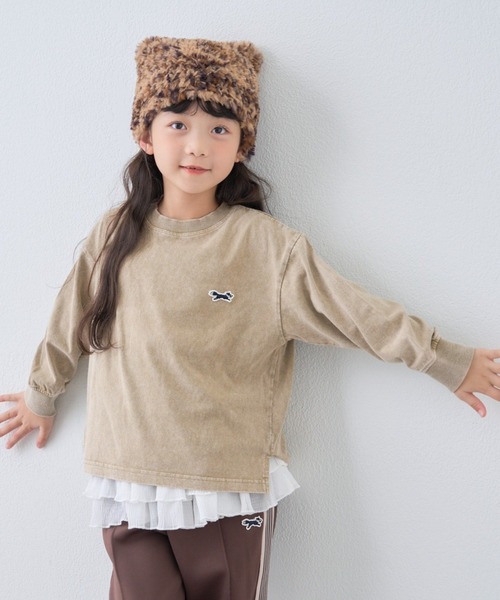 PENNEYS(ぺニーズ)の「【KIDS】【FOX×TYPY】ピグメント加工ワンポイントロンTEE(Tシャツ/カットソー・キッズ・ブルー/グリーン/レッド/チャコールグレー/ベージュ・110/130/150)」の2枚目の写真
