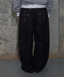 fancy club dod pants (black) ファンシークラブ A'GEM/9 × .kom『 FANCY CLUB/ファンシークラブ』VELOUR WIDE