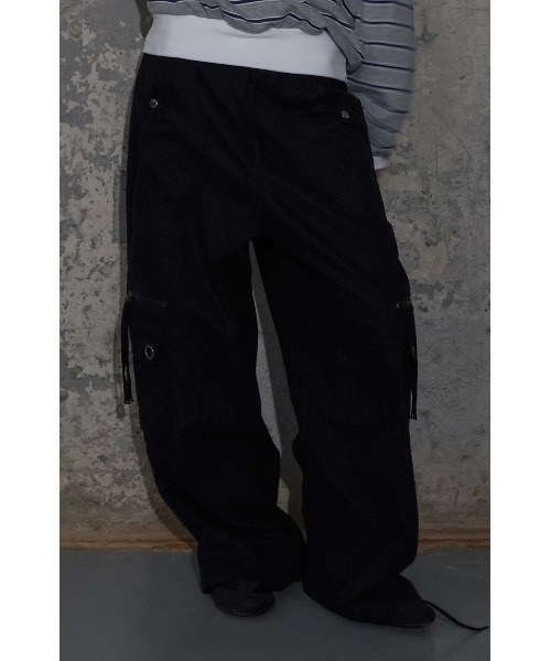 FANCY CLUB(ファンシークラブ)の「A'GEM/9 × .kom 『FANCY CLUB/ファンシークラブ』 CROSS POCKET CARGO PANTS/クロス ポケット カーゴパンツ(カーゴパンツ・レディース・ブラック/カーキ/チャコールグレー/ベージュ・M/L)」の11枚目の写真