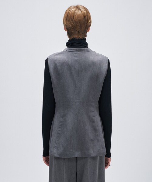 cloenc（クロエンス）の「【セットアップ／マシンウォッシュ】ツイルフレアジレ（ベスト・レディース・ナチュラル/ダークグレー・01/03/02）」の11枚目の写真