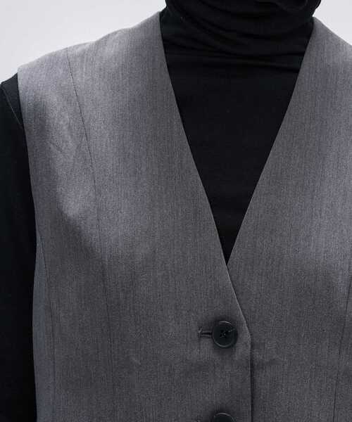 cloenc（クロエンス）の「【セットアップ／マシンウォッシュ】ツイルフレアジレ（ベスト・レディース・ナチュラル/ダークグレー・01/03/02）」の12枚目の写真