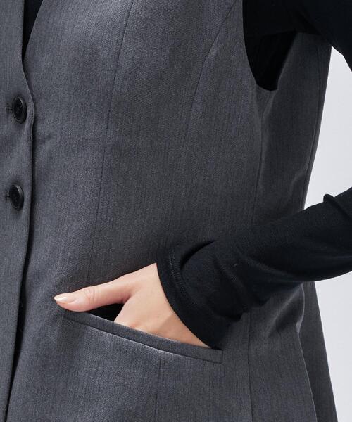 cloenc（クロエンス）の「【セットアップ／マシンウォッシュ】ツイルフレアジレ（ベスト・レディース・ナチュラル/ダークグレー・01/03/02）」の13枚目の写真