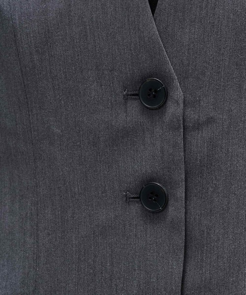 cloenc（クロエンス）の「【セットアップ／マシンウォッシュ】ツイルフレアジレ（ベスト・レディース・ナチュラル/ダークグレー・01/03/02）」の15枚目の写真