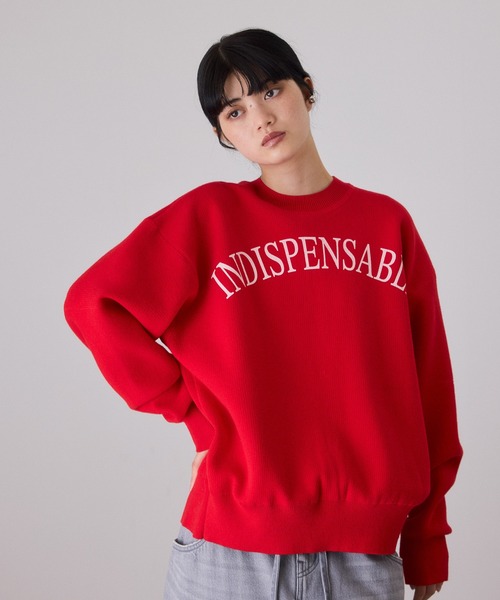 ADAM ET ROPE'(アダムエロペ)の「【サステナブル】2WAYスウェットニットカーディガン(カーディガン/ボレロ・レディース・チャコールグレー/オフホワイト/レッド・FREE)」の12枚目の写真