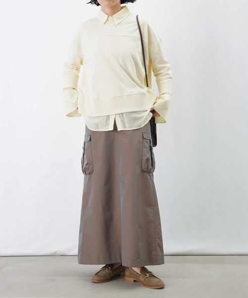 LUCA/LADY LUCK LUCA（ルカ/レディラックルカ）の「LC/LLL 玉虫リブカーゴスカート【セットアップ着用可】（スカート・レディース・グリーン/ベージュ・FREE）」の7枚目の写真