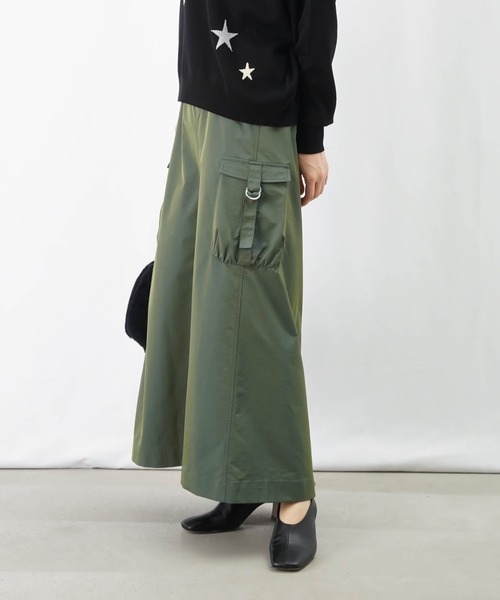 LUCA/LADY LUCK LUCA（ルカ/レディラックルカ）の「LC/LLL 玉虫リブカーゴスカート【セットアップ着用可】（スカート・レディース・グリーン/ベージュ・FREE）」の10枚目の写真