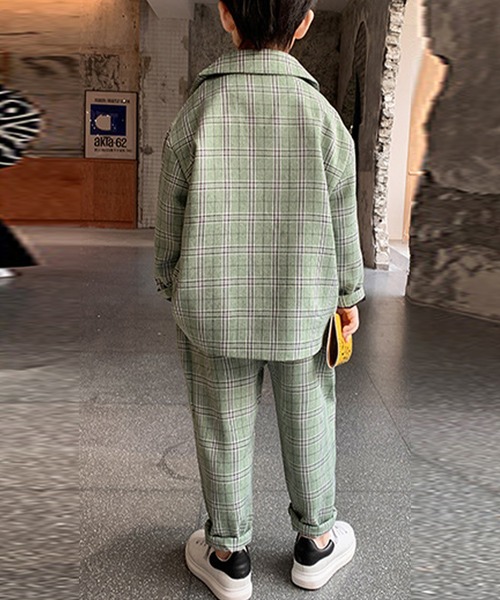 セール】キッズスーツ 長袖クラシカルチェック柄ジャケット+ボトムス