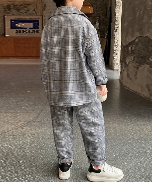 セール】キッズスーツ 長袖クラシカルチェック柄ジャケット+ボトムス