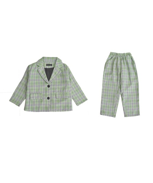 セール】キッズスーツ 長袖クラシカルチェック柄ジャケット+ボトムス