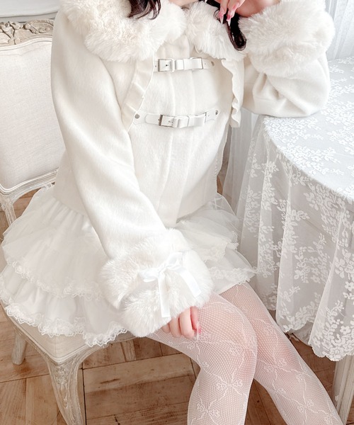 さきまるちゃんコラボ】リボンベルトショートコート（その他アウター