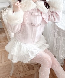 MA*RS(アメーバーマーズ)の【さきまるちゃんコラボ】リボンベルトショートコート(その他アウター)