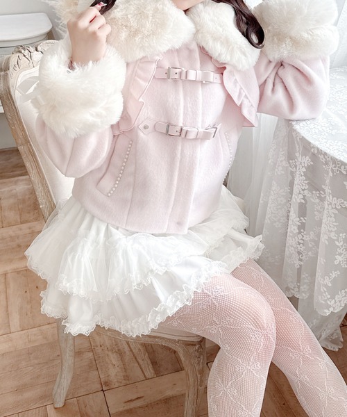 さきまるちゃんコラボ】リボンベルトショートコート（その他アウター