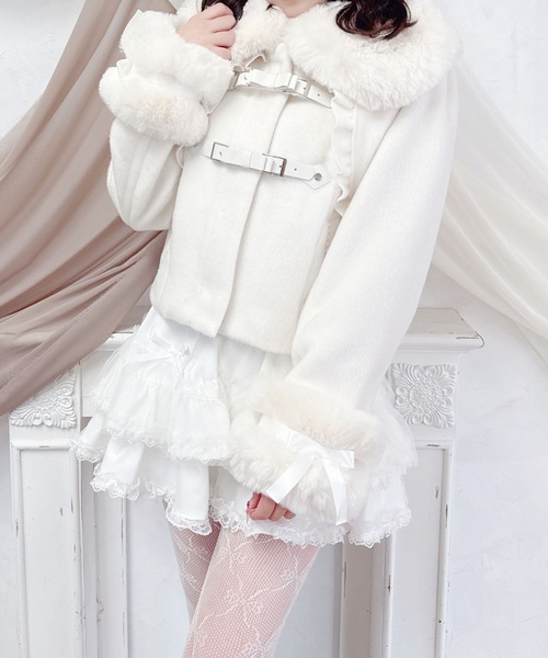 MARS 【さきまるちゃんコラボ】リボンベルトショートコート MA*RS】【さきまるちゃんコラボ】リボンベルトショートコート