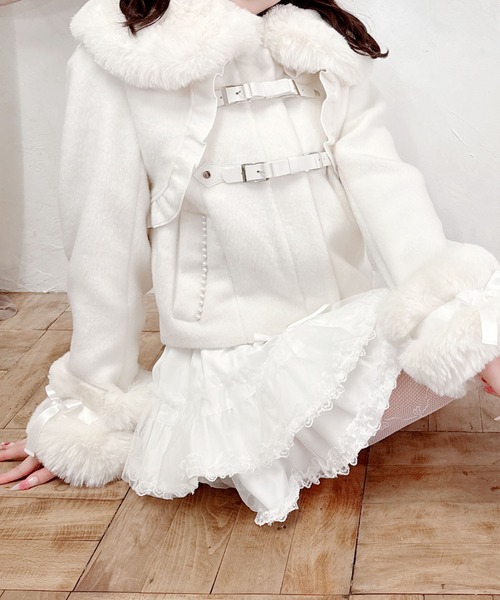 さきまるちゃんコラボ】リボンベルトショートコート（その他アウター