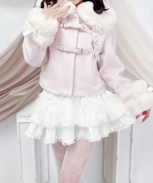 さきまるちゃんコラボ】リボンベルトショートコート（その他アウター