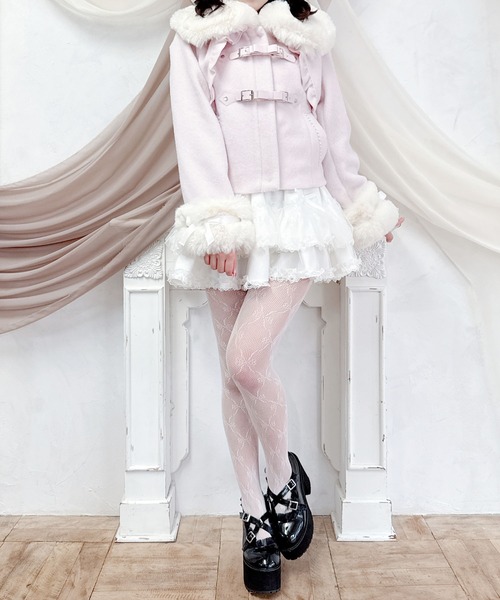 さきまるちゃんコラボ】リボンベルトショートコート（その他アウター