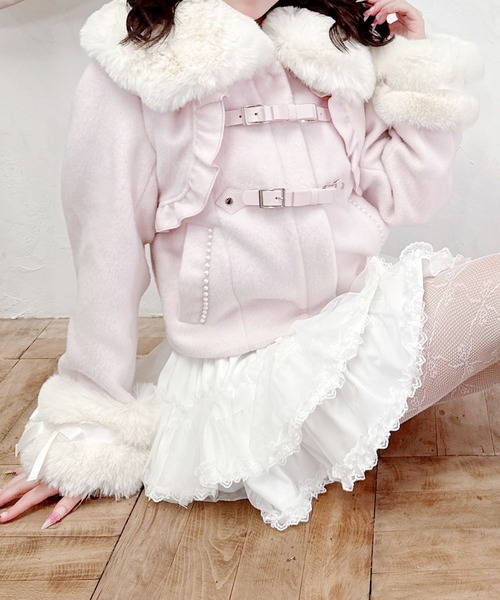 さきまるちゃんコラボ】リボンベルトショートコート（その他アウター