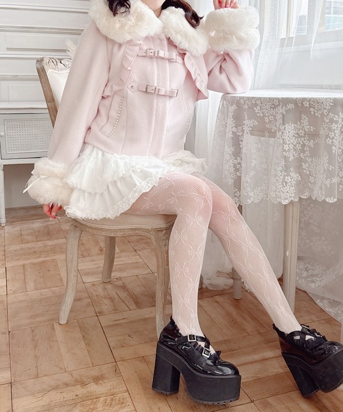 さきまるちゃんコラボ】リボンベルトショートコート（その他アウター