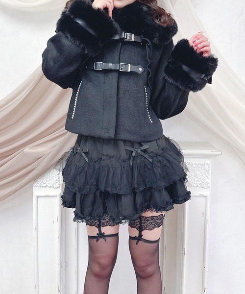 さきまるちゃんコラボ】リボンベルトショートコート（その他アウター