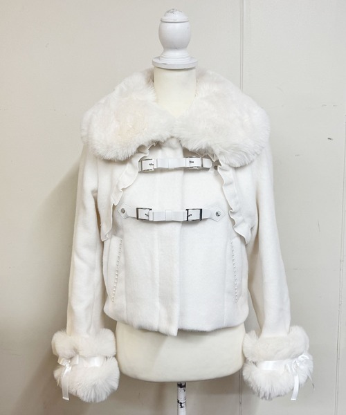 さきまるちゃんコラボ】リボンベルトショートコート（その他アウター