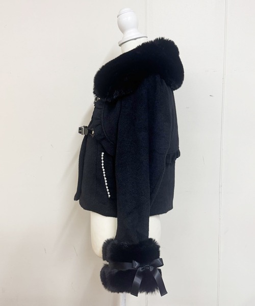 さきまるちゃんコラボ】リボンベルトショートコート（その他アウター