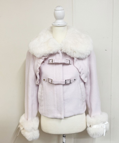 さきまるちゃんコラボ】リボンベルトショートコート（その他アウター