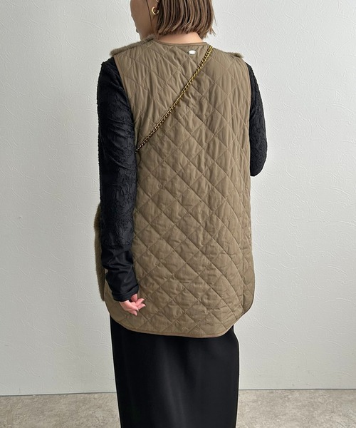 LHELBIE(レルビエ)の「ファー×キルティングベスト(その他アウター・レディース・モカ/アイボリー/ブラック・M)」の14枚目の写真