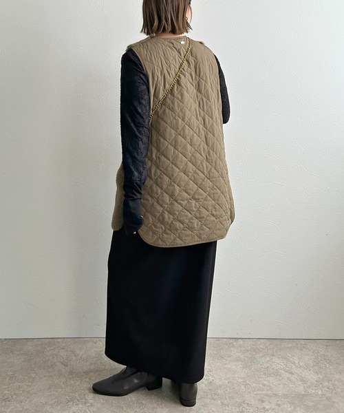 LHELBIE(レルビエ)の「ファー×キルティングベスト(その他アウター・レディース・モカ/アイボリー/ブラック・M)」の11枚目の写真