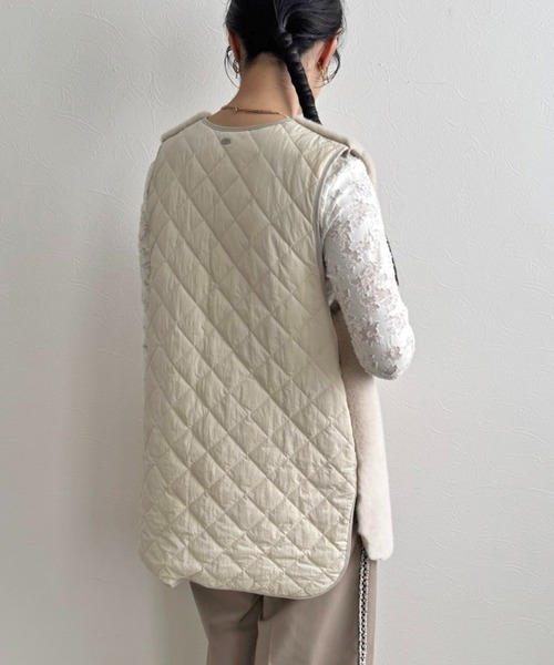 LHELBIE(レルビエ)の「ファー×キルティングベスト(その他アウター・レディース・モカ/アイボリー/ブラック・M)」の17枚目の写真