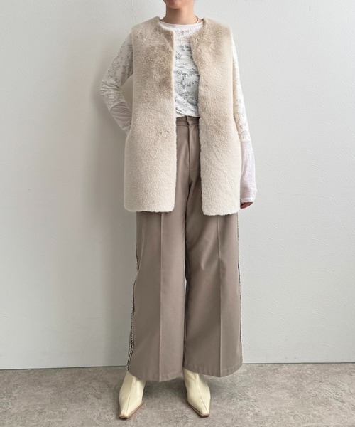 LHELBIE(レルビエ)の「ファー×キルティングベスト(その他アウター・レディース・モカ/アイボリー/ブラック・M)」の18枚目の写真