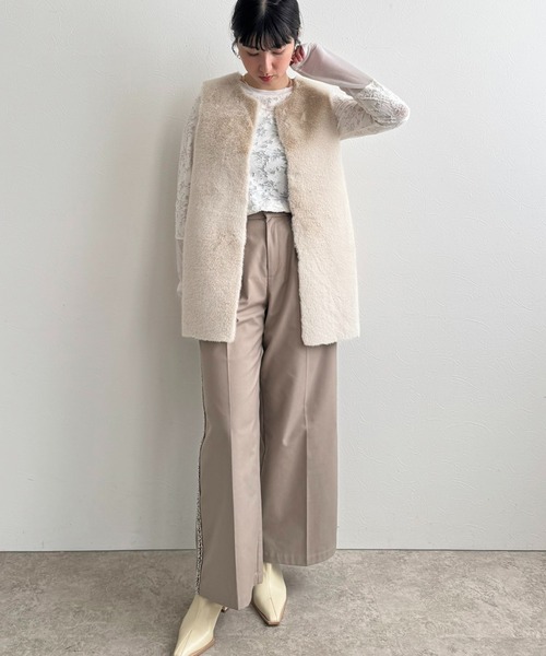 LHELBIE(レルビエ)の「ファー×キルティングベスト(その他アウター・レディース・モカ/アイボリー/ブラック・M)」の19枚目の写真