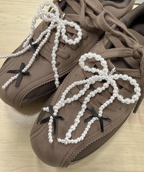 WEGO(ウィゴー)の「WEGO/【2点セット】リボン付きパーツ(シューズ小物/雑貨・レディース・ブラック/ホワイト・FREE)」の2枚目の写真