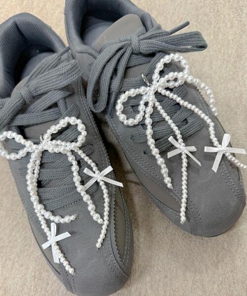 WEGO(ウィゴー)の「WEGO/【2点セット】リボン付きパーツ(シューズ小物/雑貨・レディース・ブラック/ホワイト・FREE)」の5枚目の写真