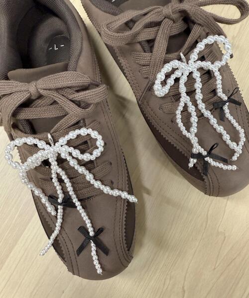 WEGO(ウィゴー)の「WEGO/【2点セット】リボン付きパーツ(シューズ小物/雑貨・レディース・ブラック/ホワイト・FREE)」の6枚目の写真