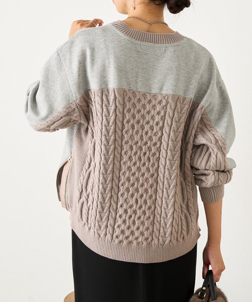 Jena espace merveilleux(ジェナ エスパスメルヴェイユ)の「【すっきり抜け感】ケーブルファスナープルオーバー(Tシャツ/カットソー・レディース・ベージュ/チャコールグレー/グレー・FREE)」の10枚目の写真