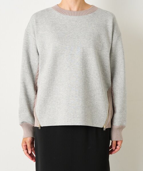 Jena espace merveilleux(ジェナ エスパスメルヴェイユ)の「【すっきり抜け感】ケーブルファスナープルオーバー(Tシャツ/カットソー・レディース・ベージュ/チャコールグレー/グレー・FREE)」の13枚目の写真