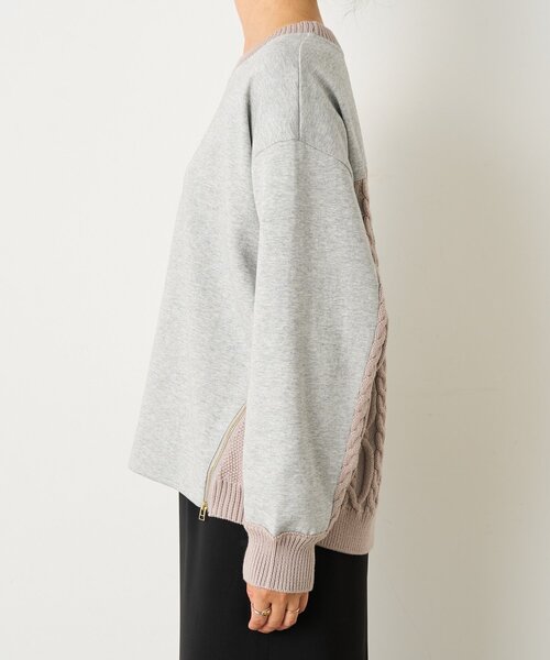 Jena espace merveilleux(ジェナ エスパスメルヴェイユ)の「【すっきり抜け感】ケーブルファスナープルオーバー(Tシャツ/カットソー・レディース・ベージュ/チャコールグレー/グレー・FREE)」の14枚目の写真
