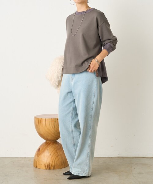 Jena espace merveilleux(ジェナ エスパスメルヴェイユ)の「【すっきり抜け感】ケーブルファスナープルオーバー(Tシャツ/カットソー・レディース・ベージュ/チャコールグレー/グレー・FREE)」の21枚目の写真