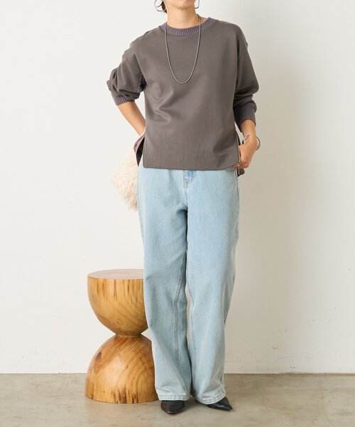 Jena espace merveilleux(ジェナ エスパスメルヴェイユ)の「【すっきり抜け感】ケーブルファスナープルオーバー(Tシャツ/カットソー・レディース・ベージュ/チャコールグレー/グレー・FREE)」の22枚目の写真