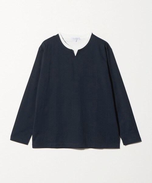 A DAY IN THE LIFE UNITED ARROWS(アデイインザライフユナイテッドアローズ)の「フェイクレイヤード キーネック カットソー<A DAY IN THE LIFE>(Tシャツ/カットソー・メンズ・ベージュ/ネイビー・L/M)」の9枚目の写真